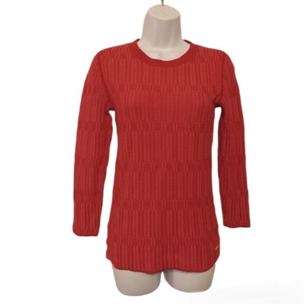 Tory Burch Gooseberry Textured Plaid Sweater